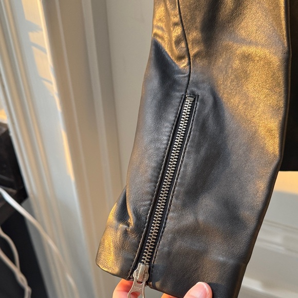 NWT Quince Women’s Washed Leather Biker Jacket – Black – Size Small - Picture 8 of 16